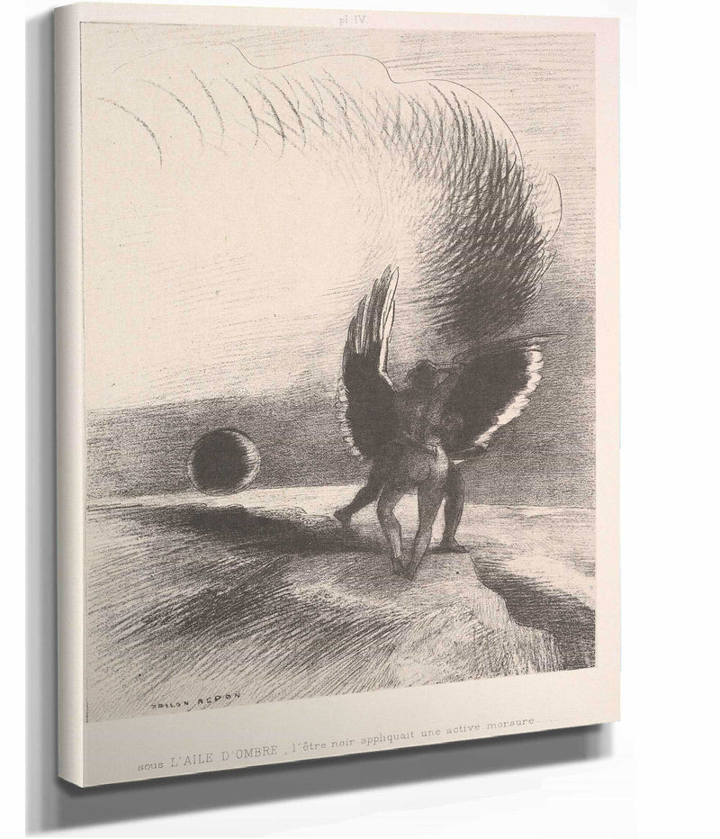 In The Shadow Of The Wing The Black Creature Bit by Odilon Redon