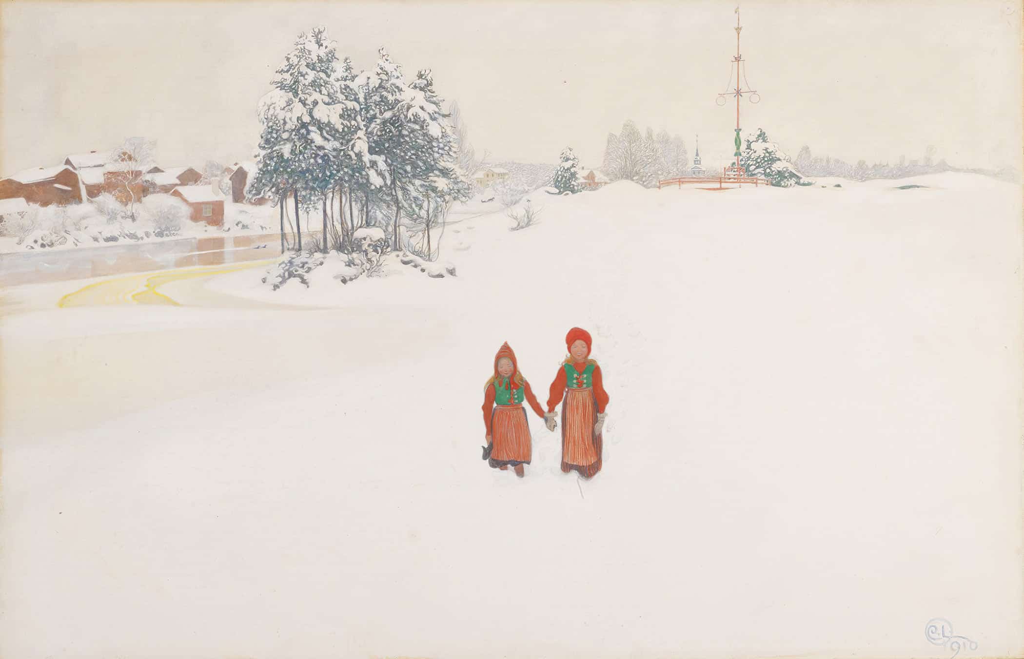 In The Snow by Carl Larsson