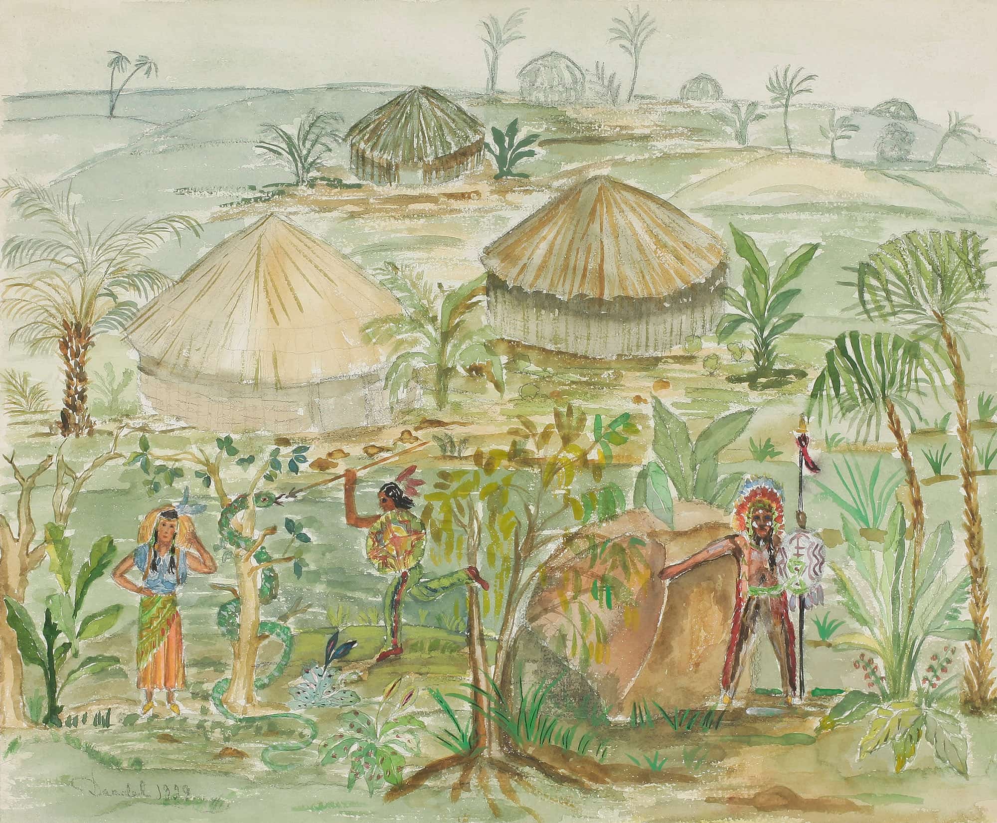 Indianlagret by Nils Dardel
