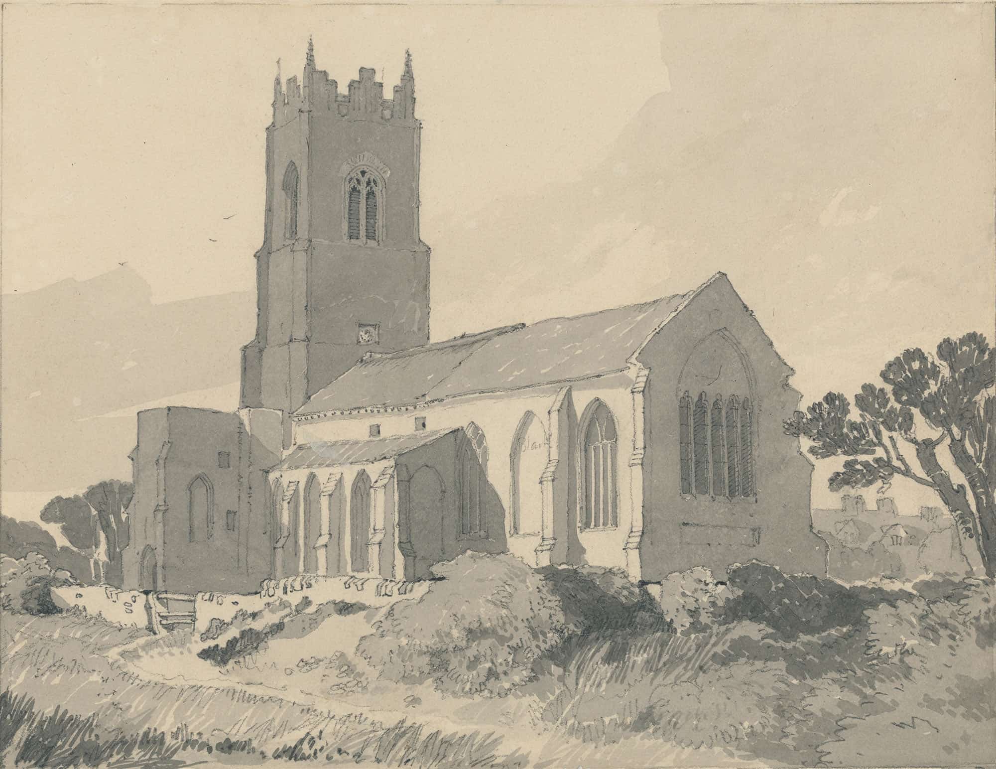 Ingham Church Norfolk by John Sell Cotman