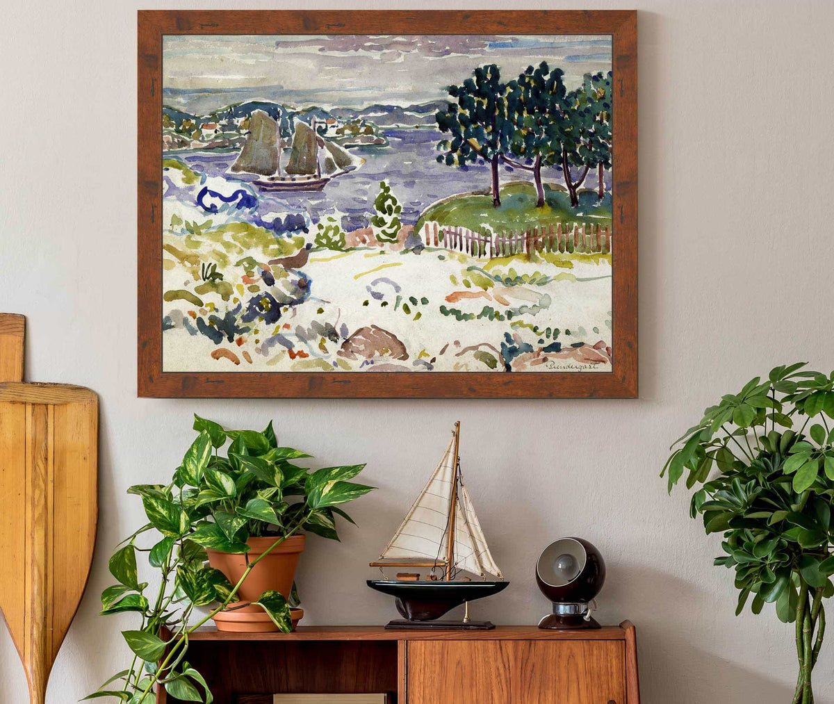 Inlet With Sailboat Maine by Maurice Prendergast
