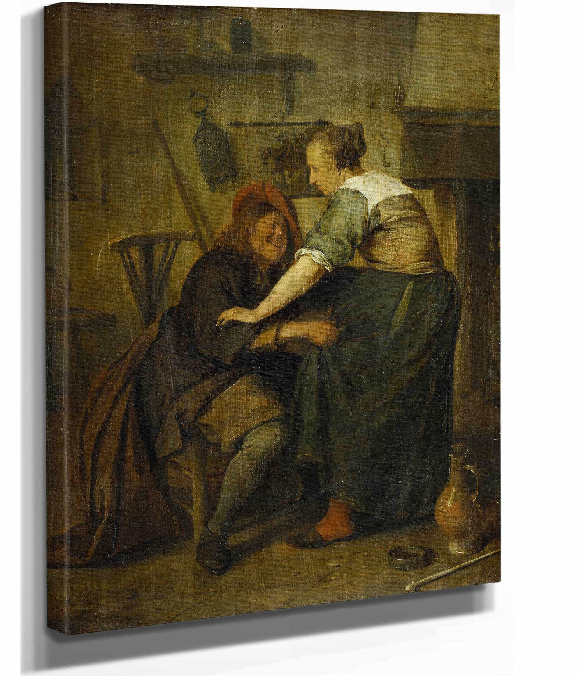 Inn With Guest And Serving Maid by Jan Steen
