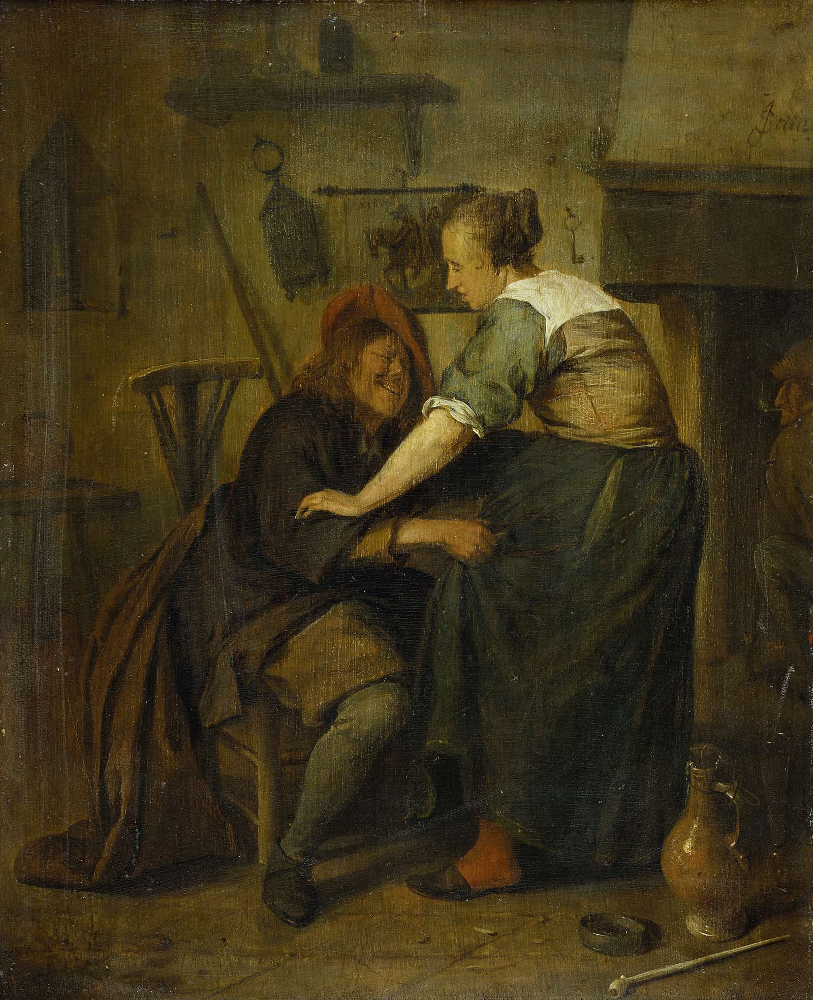 Inn With Guest And Serving Maid by Jan Steen
