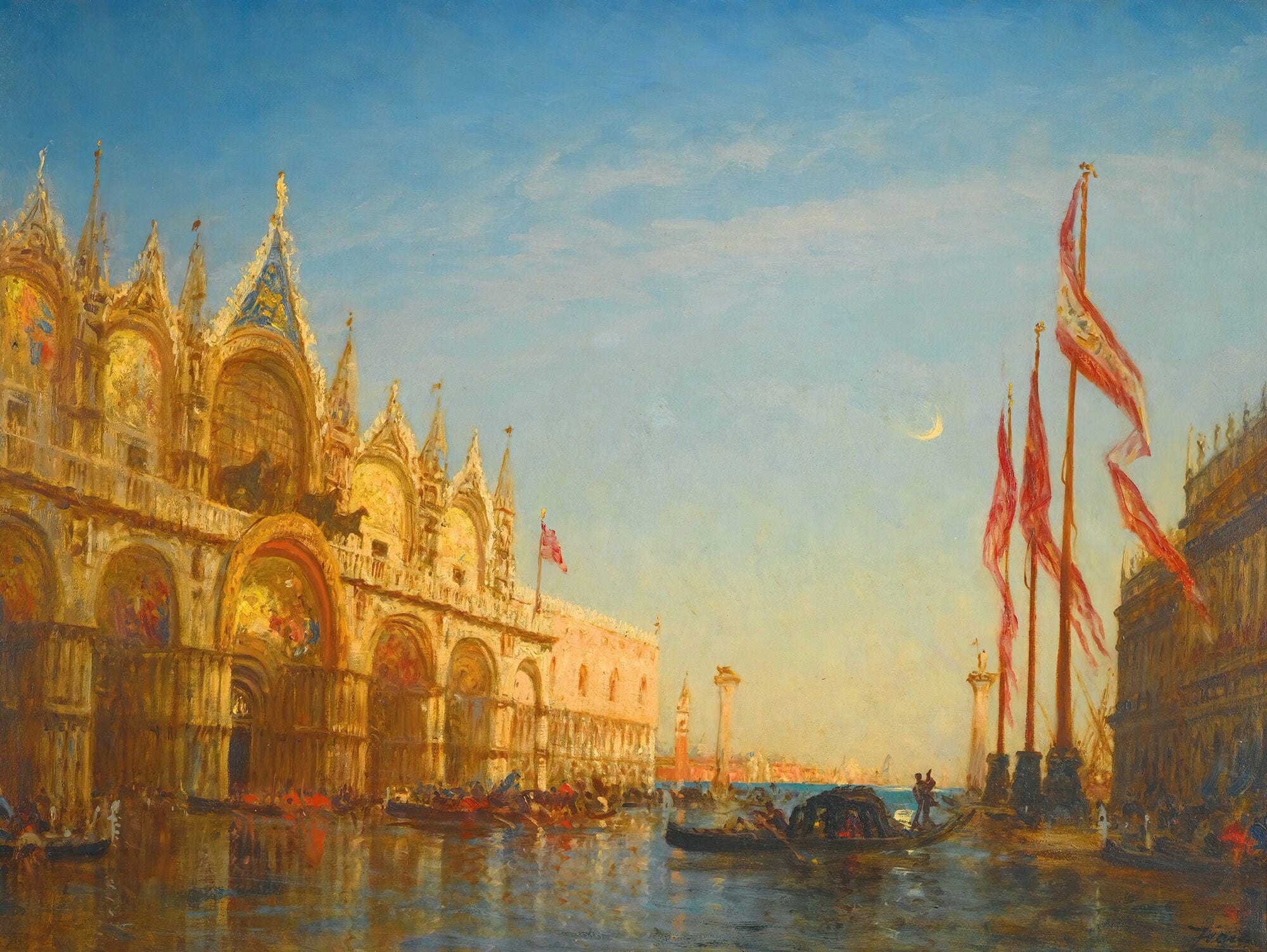 Inondations Sur La Place Saint Marc Venise by Felix Ziem