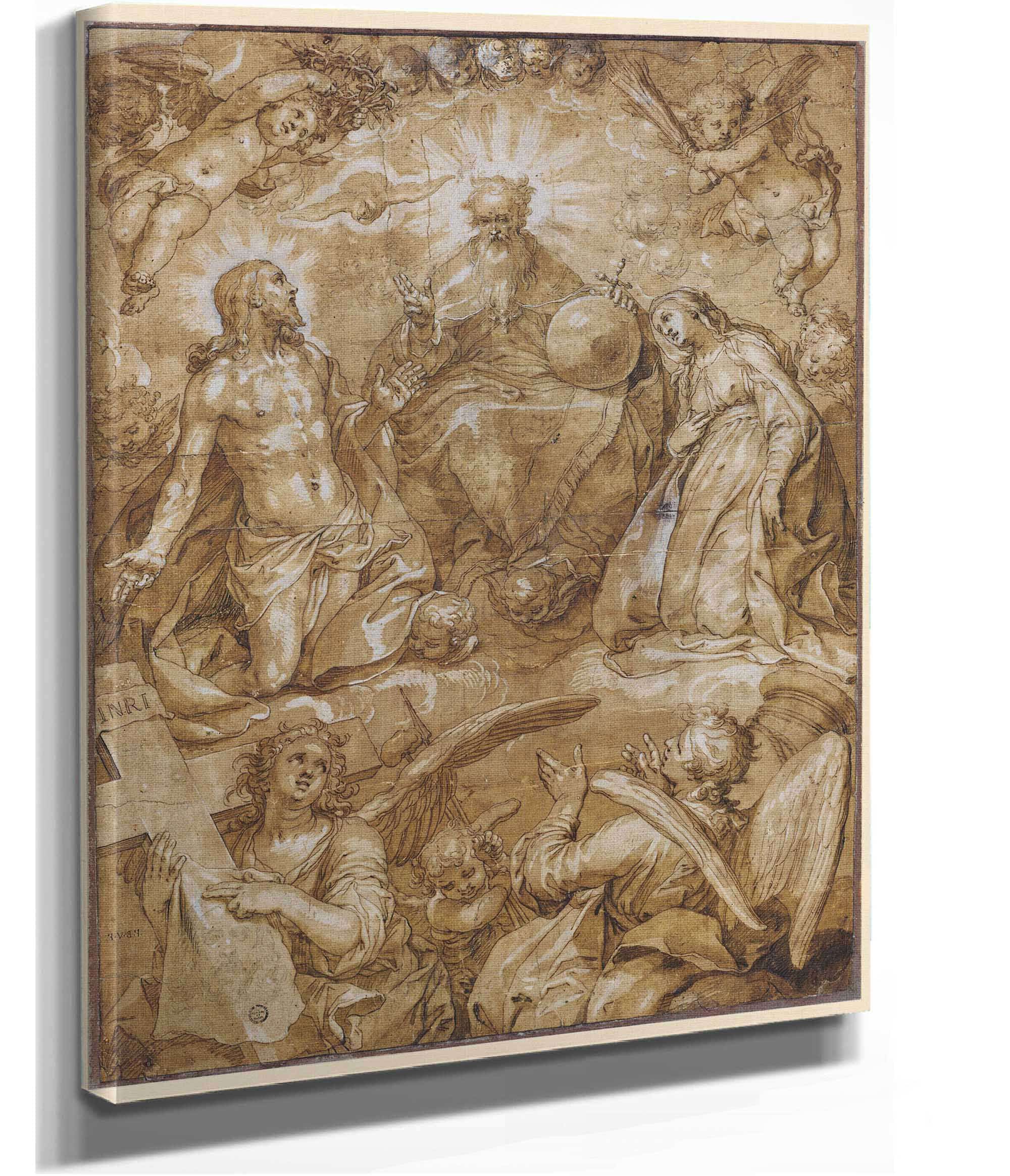 Intercession Of Christ And Mary Before God The Father by Abraham Bloemaert