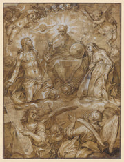 Intercession Of Christ And Mary Before God The Father by Abraham Bloemaert