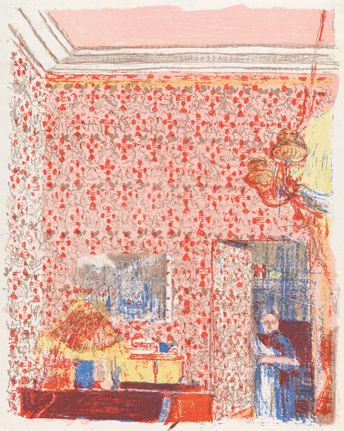 Interieur Aux Tentures Roses I  by Edouard Vuillard