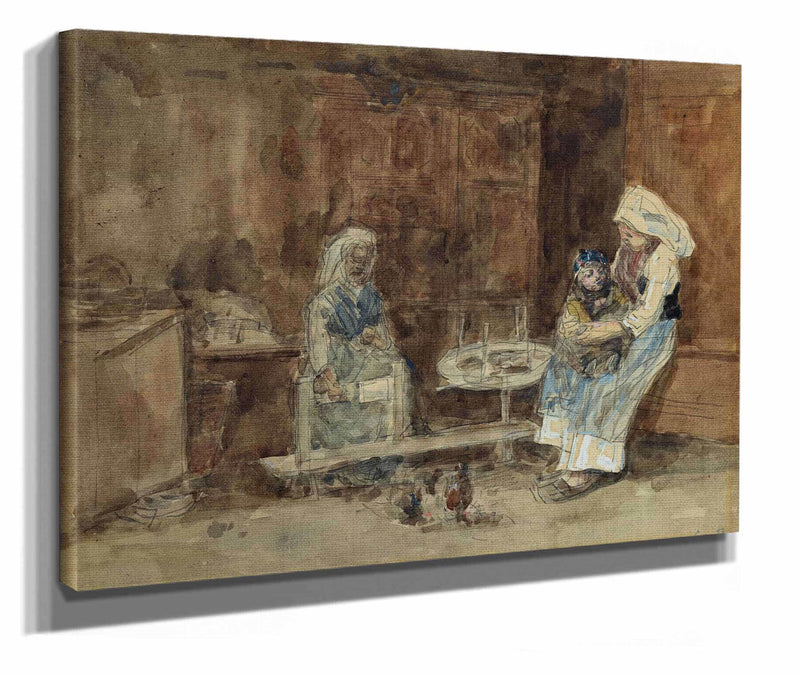 Interieur Breton Maternite by Eugene Boudin