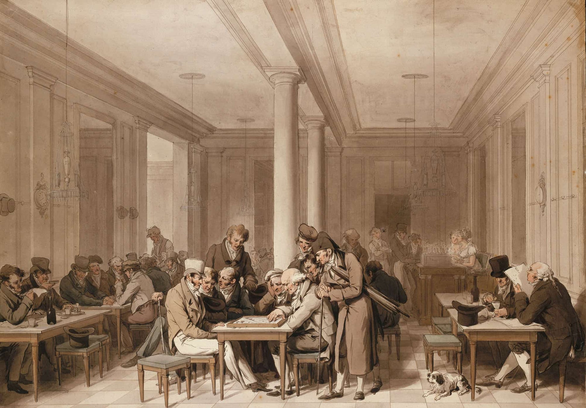 Interieur Dun Grand Cafe Parisien by Louis Leopold Boilly