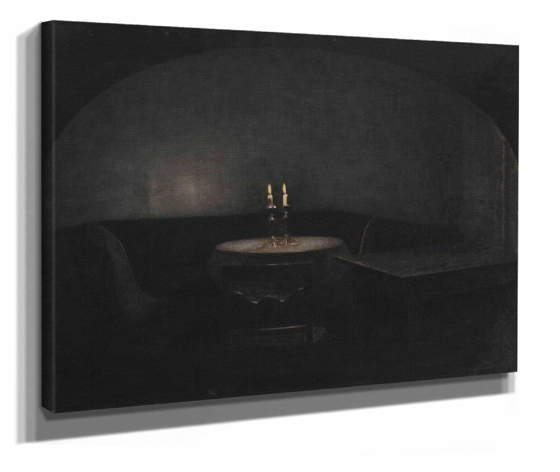 Interior Artificial Light by Vilhelm Hammershoi