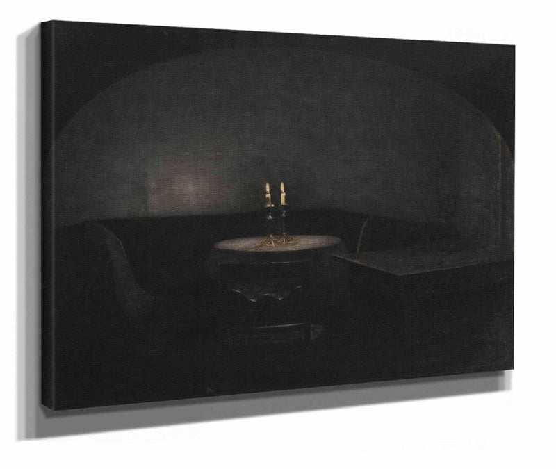 Interior Artificial Light by Vilhelm Hammershoi