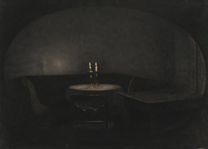 Interior Artificial Light by Vilhelm Hammershoi
