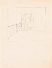 Interior Design Drawings For Unidentified Rooms Sketch With Green Panels by Winold Reiss