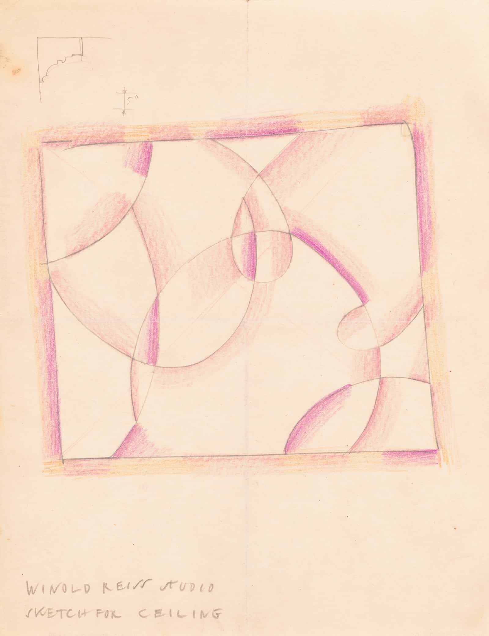 Interior Designs For Screens And Ceilings Drawing Of Plans Elevation And Details by Winold Reiss