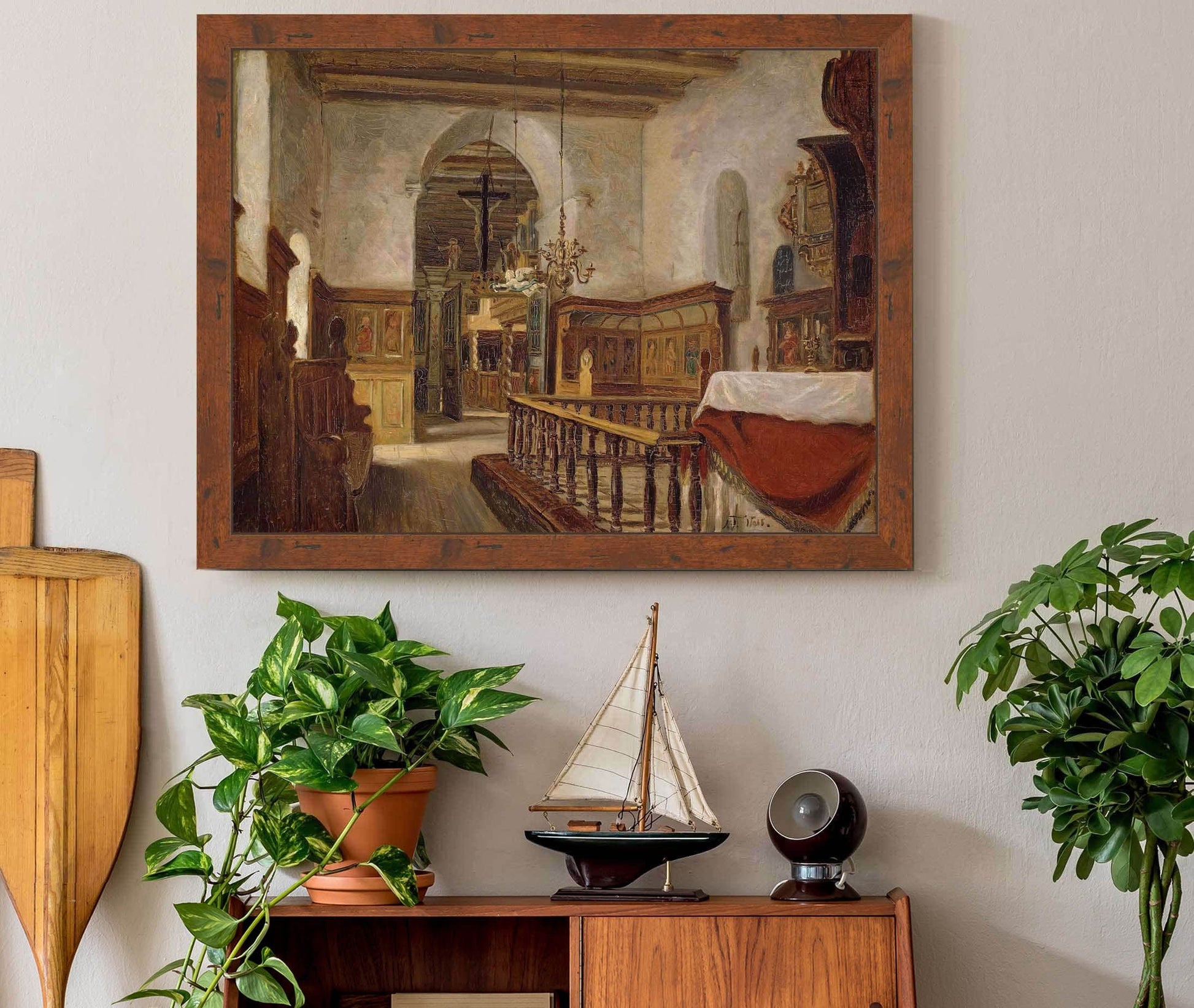 Interior From The Church At Voss by Adolph Tidemand