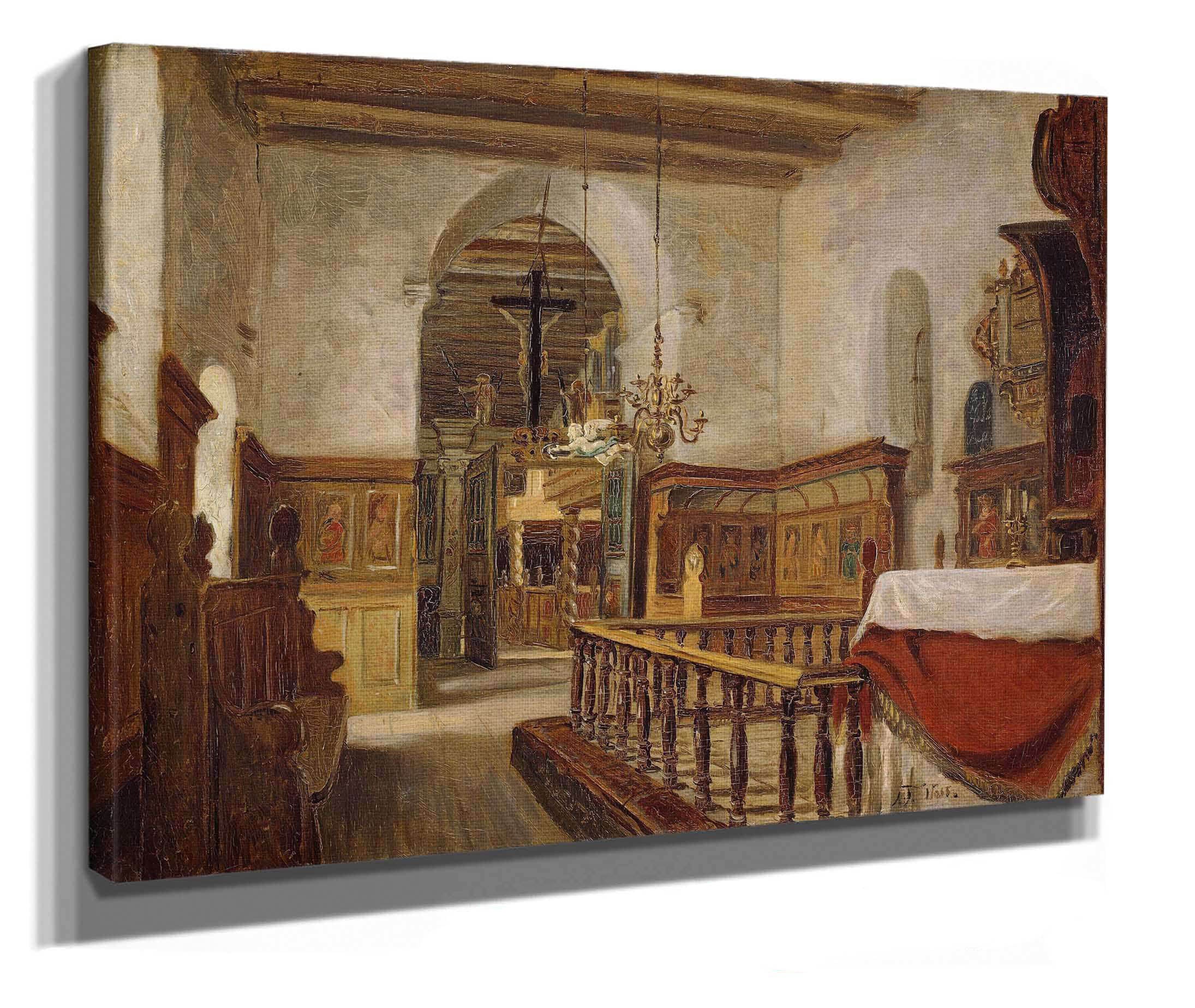 Interior From The Church At Voss by Adolph Tidemand