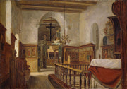 Interior From The Church At Voss by Adolph Tidemand