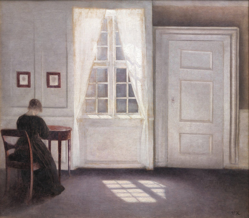 Interior In Strandgade Sunlight On The Floor by Vilhelm Hammershoi