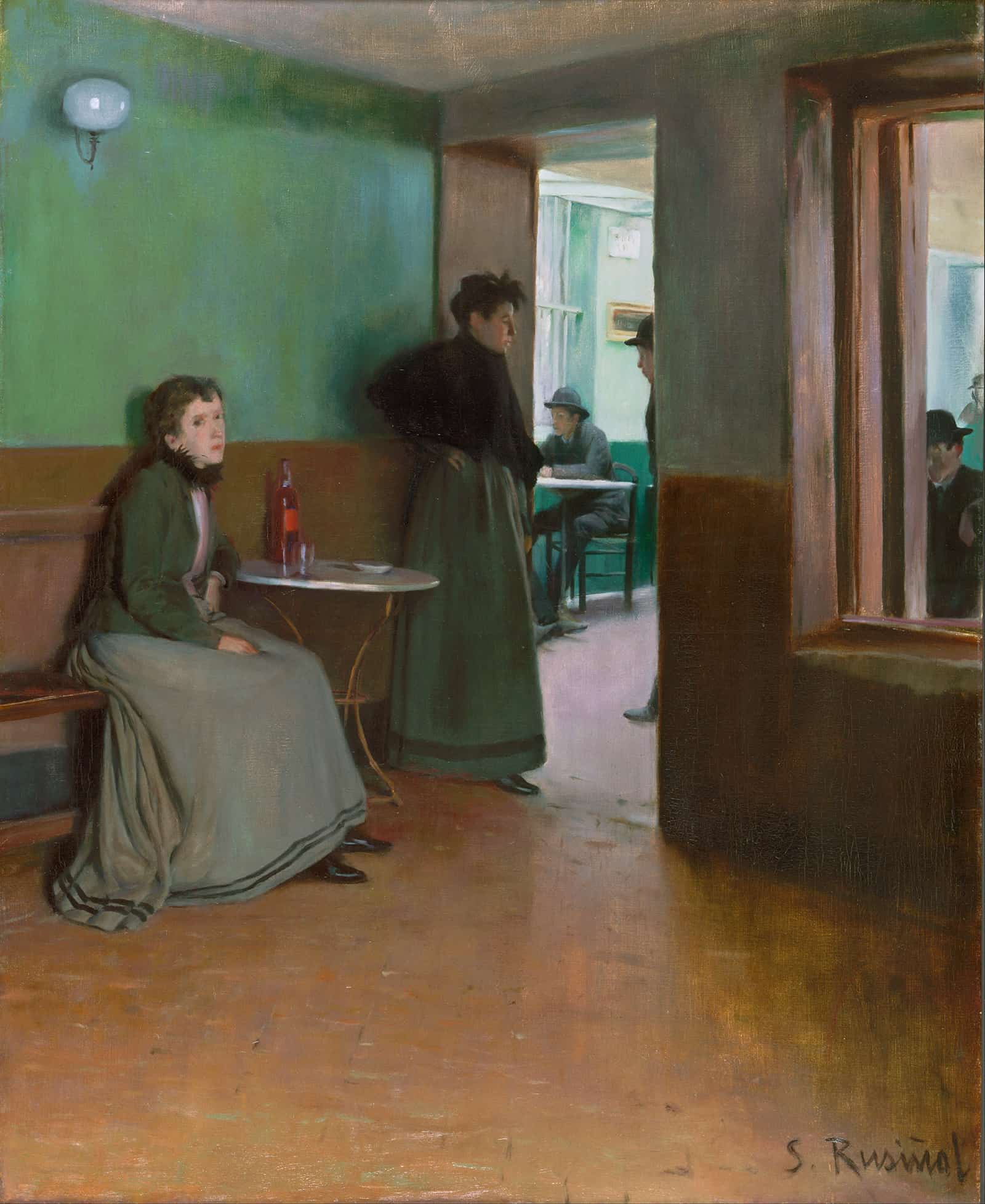 Interior Of A Cafe by Santiago Rusinol