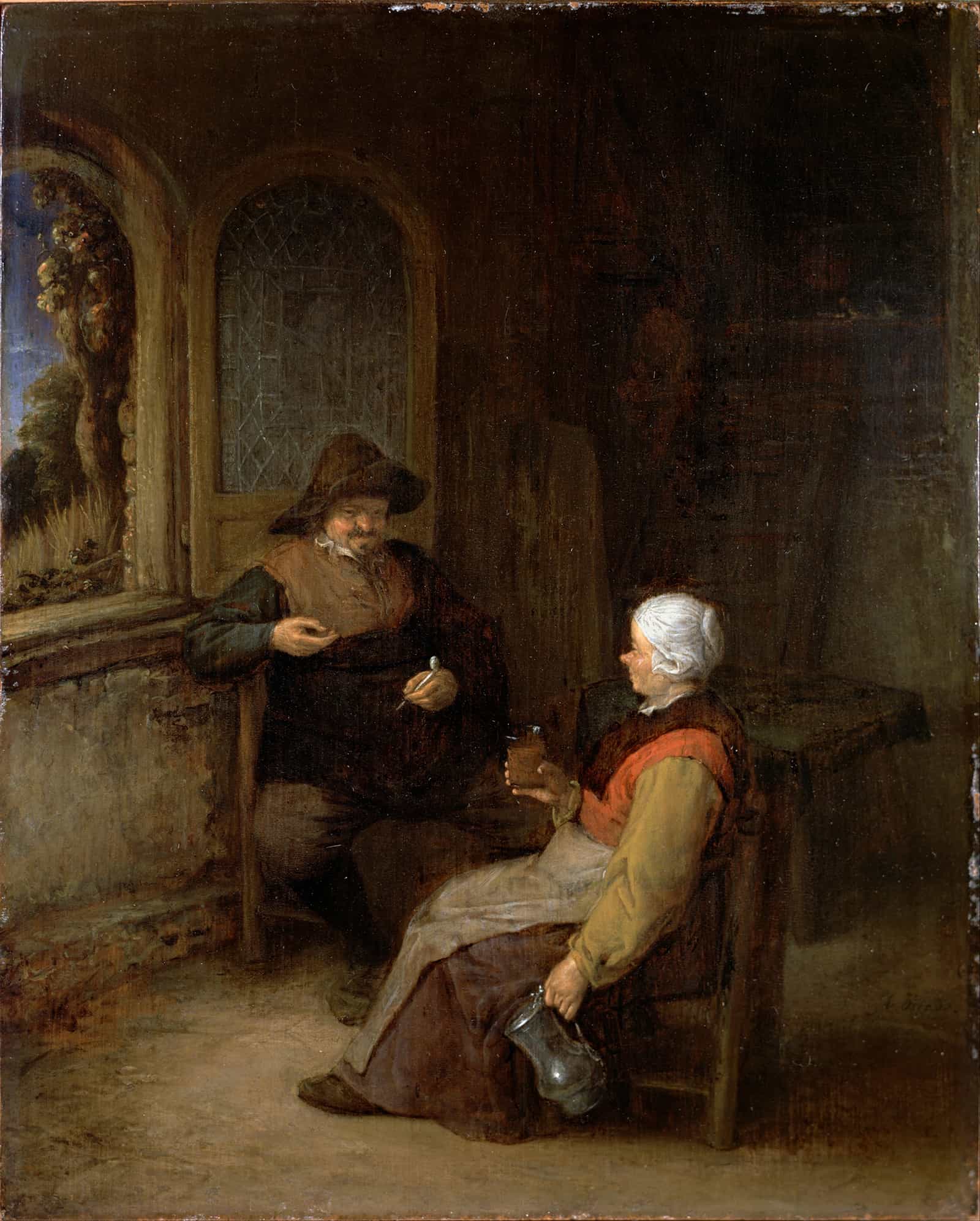 Interior Of A Cottage by Adriaen Van Ostade