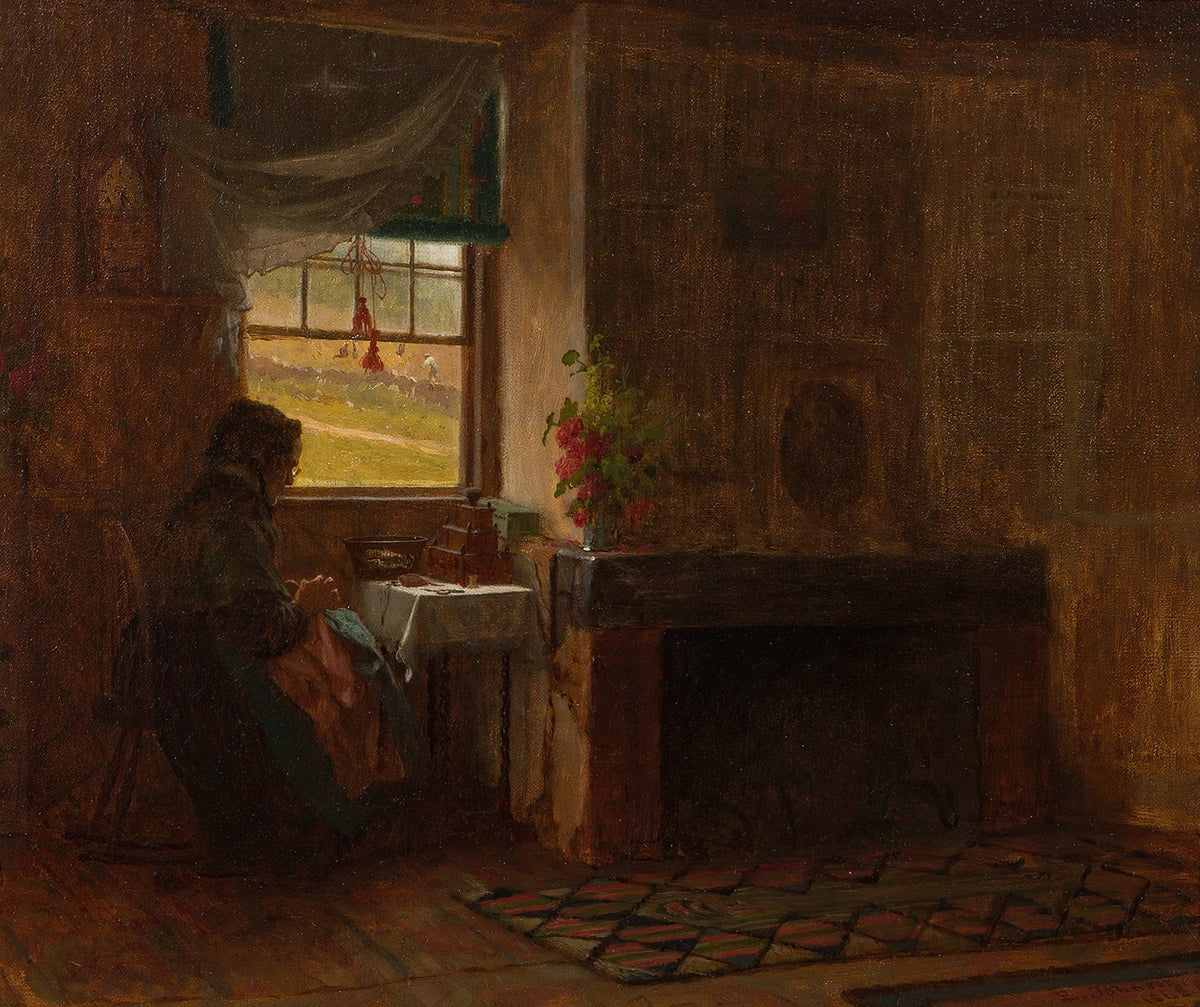 Interior Of A Farmhouse In Maine by Eastman Johnson