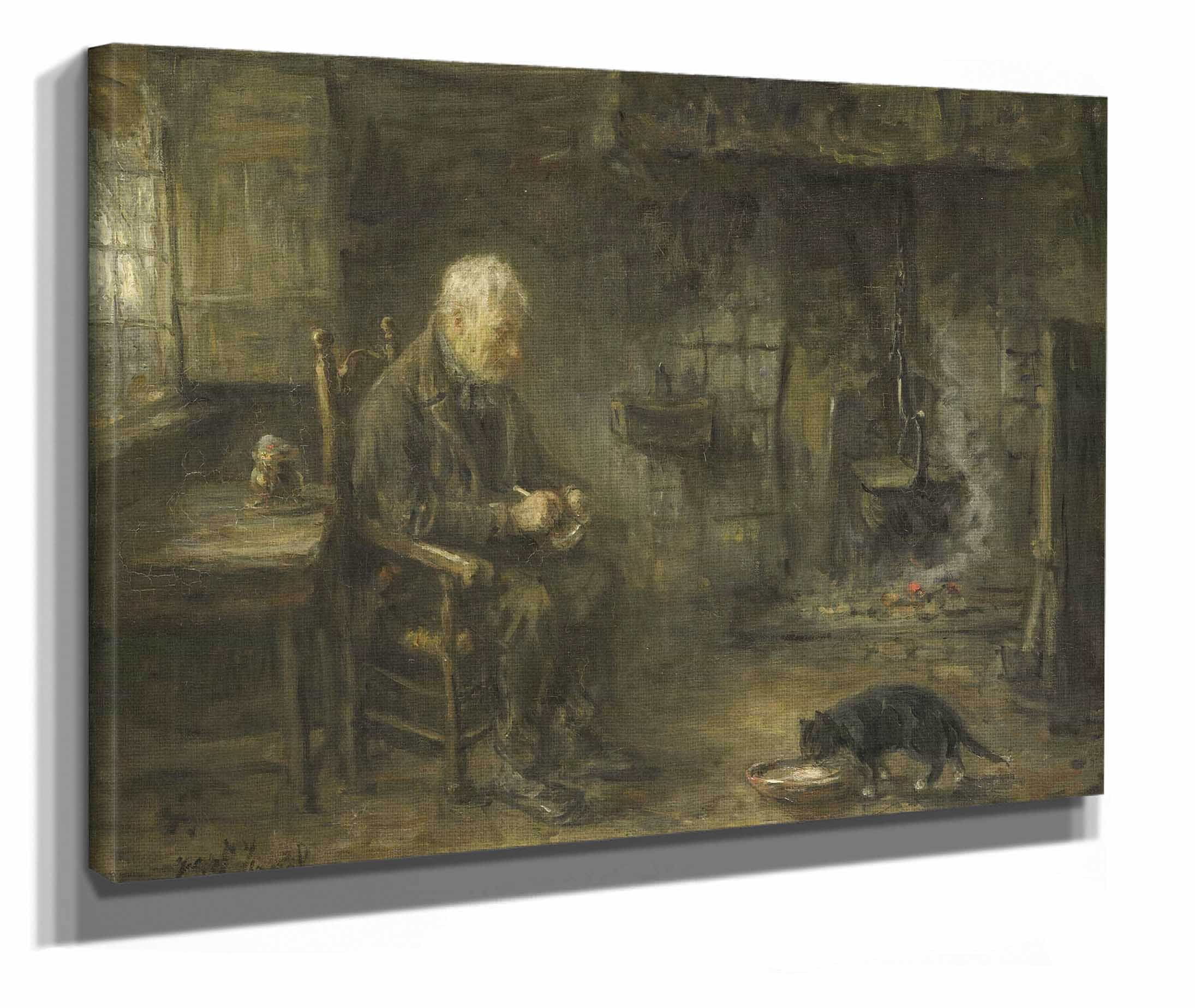 Interior Of A Peasant Hut by Jozef Israels
