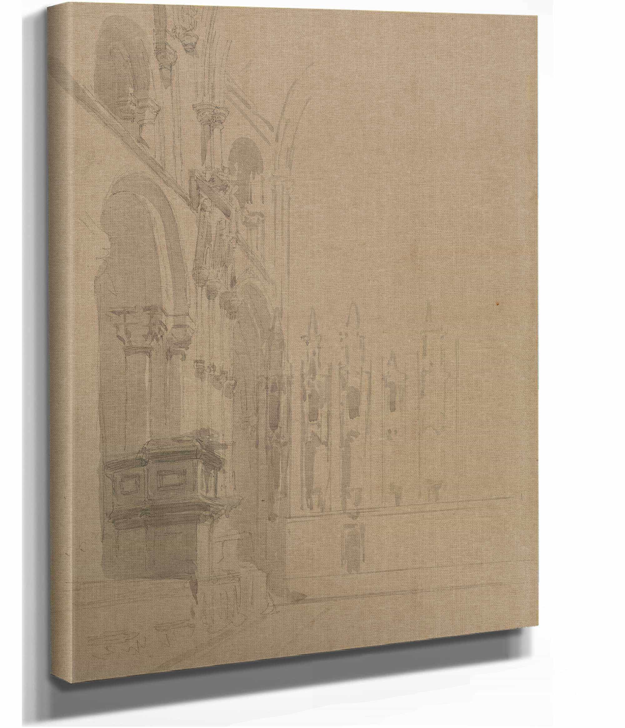Interior Of Durham Cathedral by David Roberts