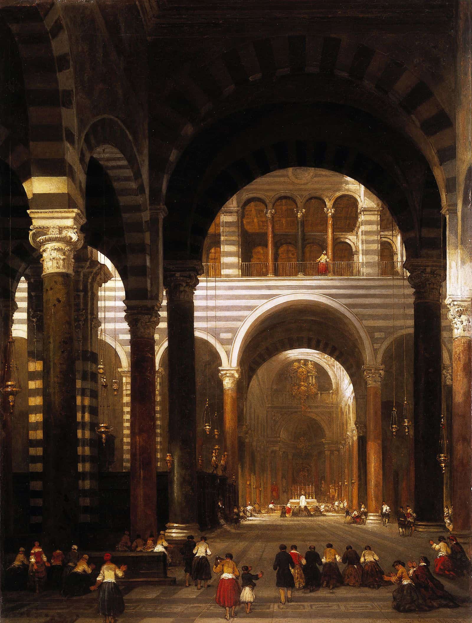 Interior Of The Cathedral Pisa by David Roberts