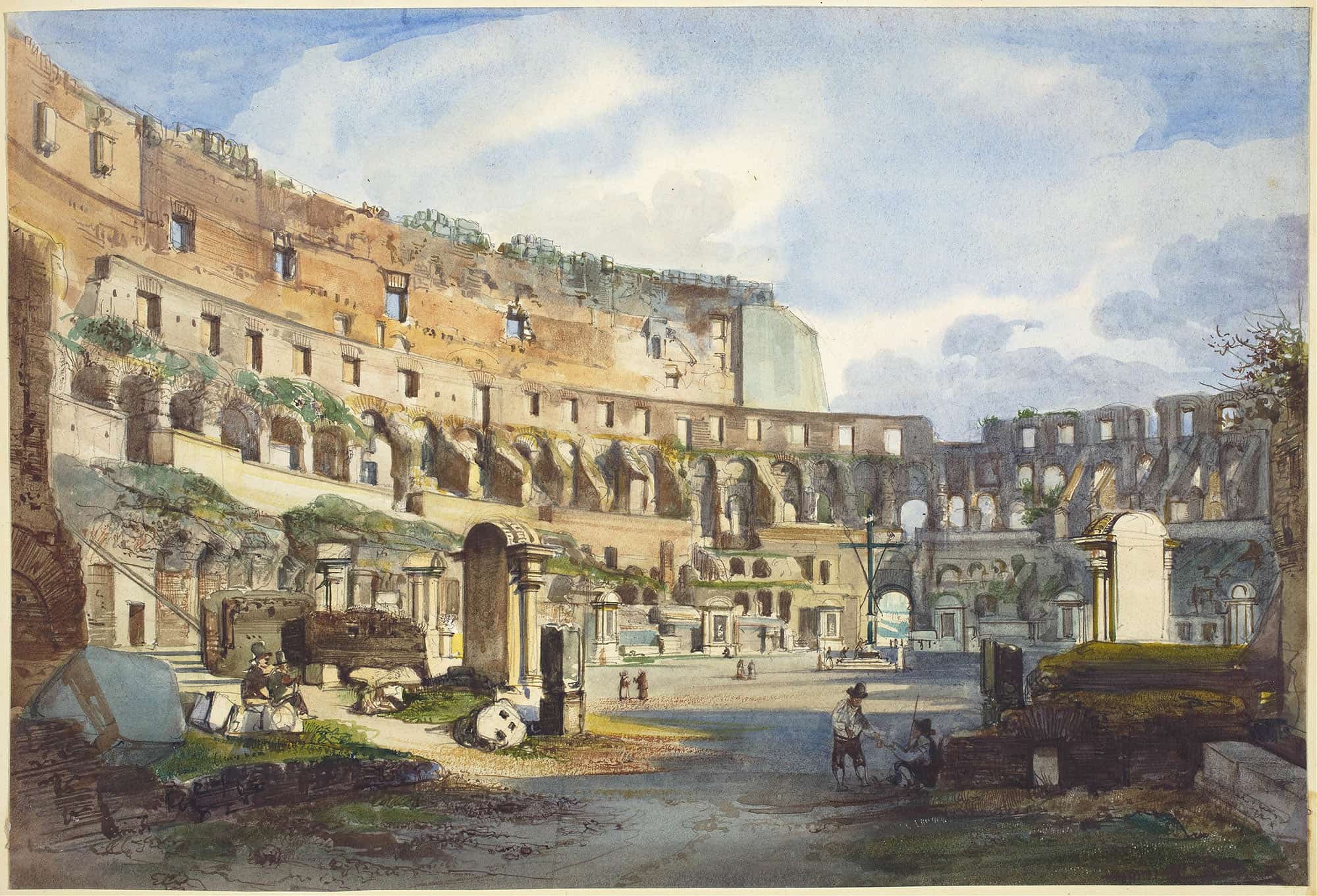 Interior Of The Colosseum by Ippolito Caffi