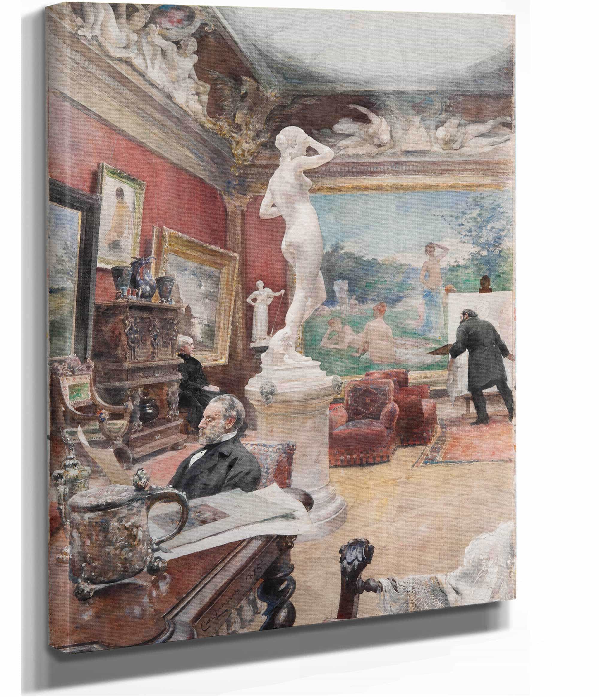 Interior Of The Furstenberg Gallery by Carl Larsson