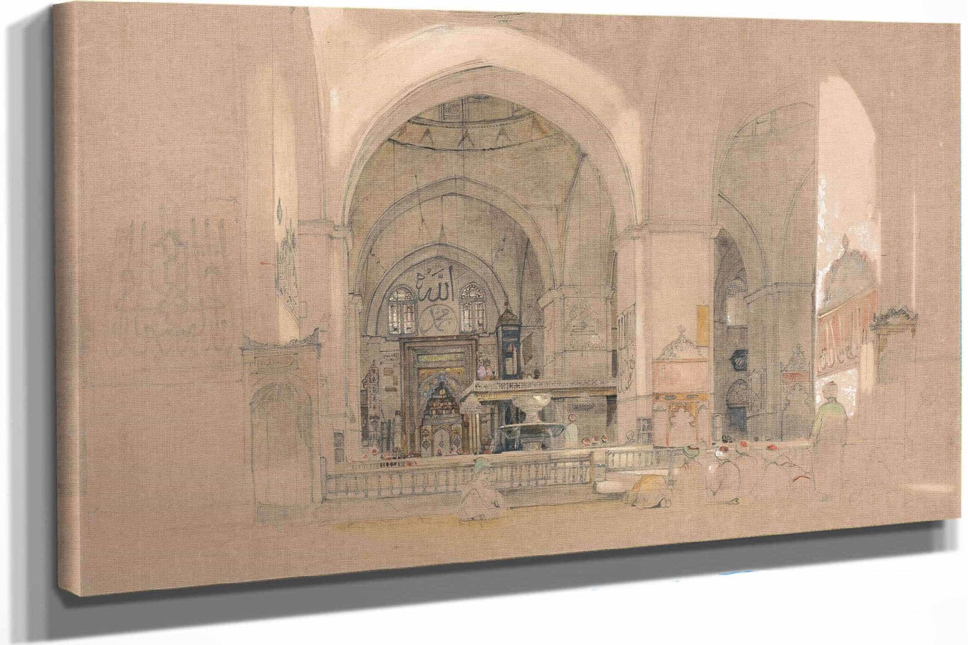 Interior Of The Great Mosque Ulucami Bursa Turkey by John Frederick Lewis