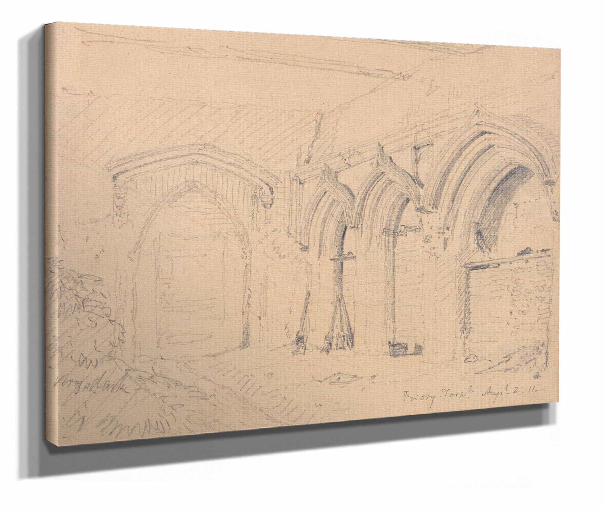 Interior Of The Ruins Of Yarmouth Priory by John Sell Cotman