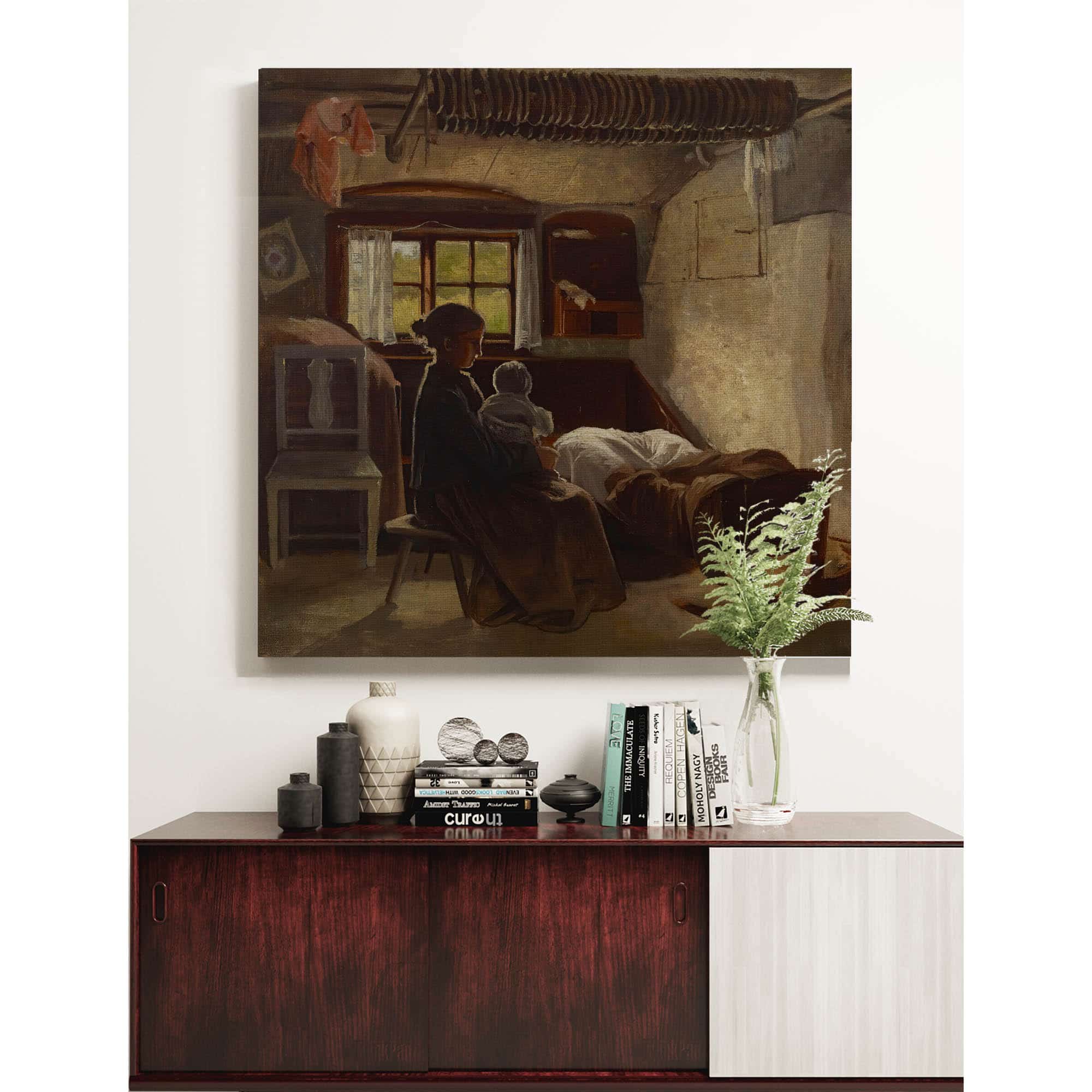 Interior View Of A Uusimaa Living Room  by Albert Edelfelt