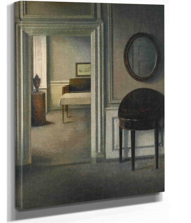 Interior With A Mirror by Vilhelm Hammershoi