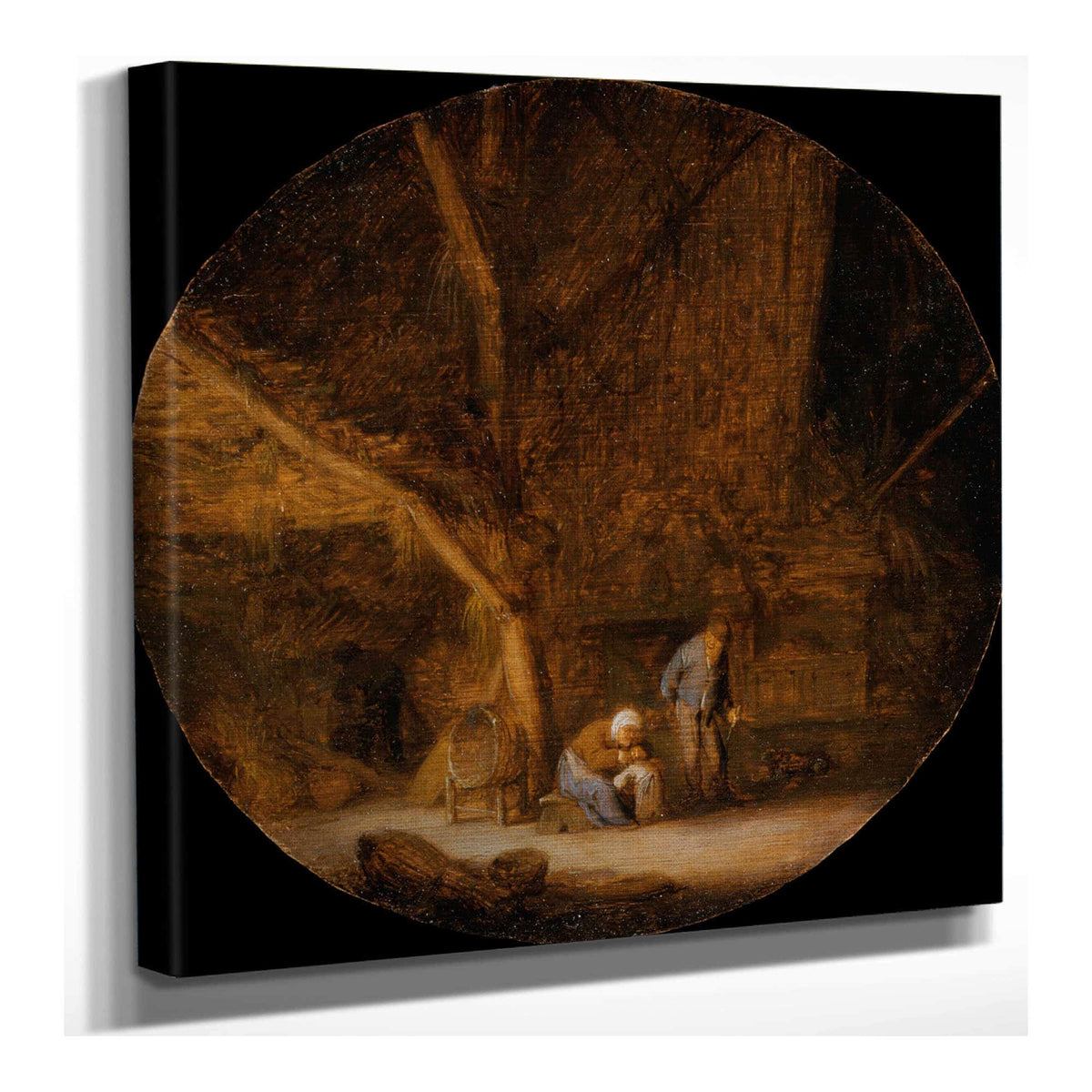 Interior With A Peasant Family by Adriaen Van Ostade