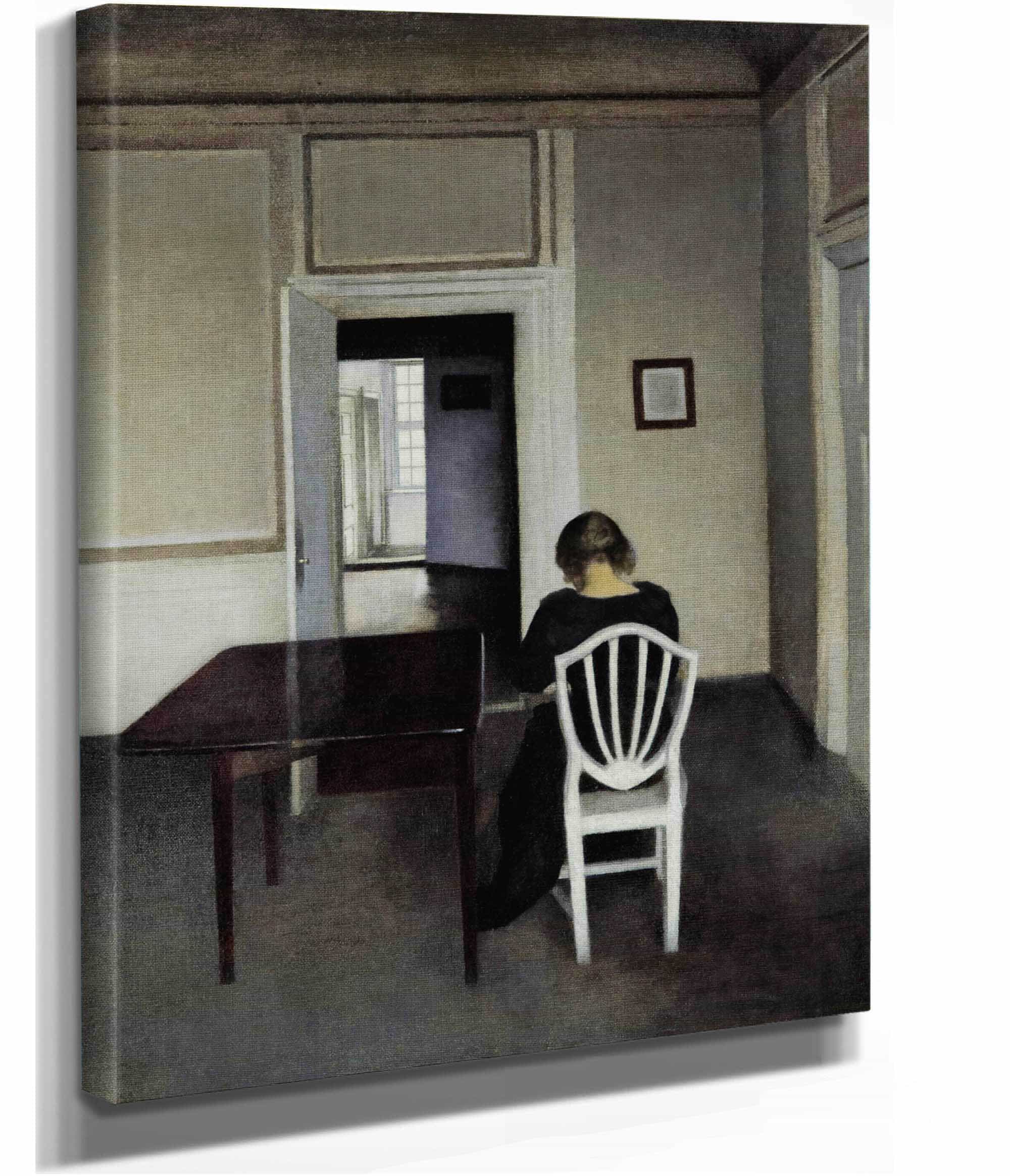 Interior With Ida In A White Chair by Vilhelm Hammershoi