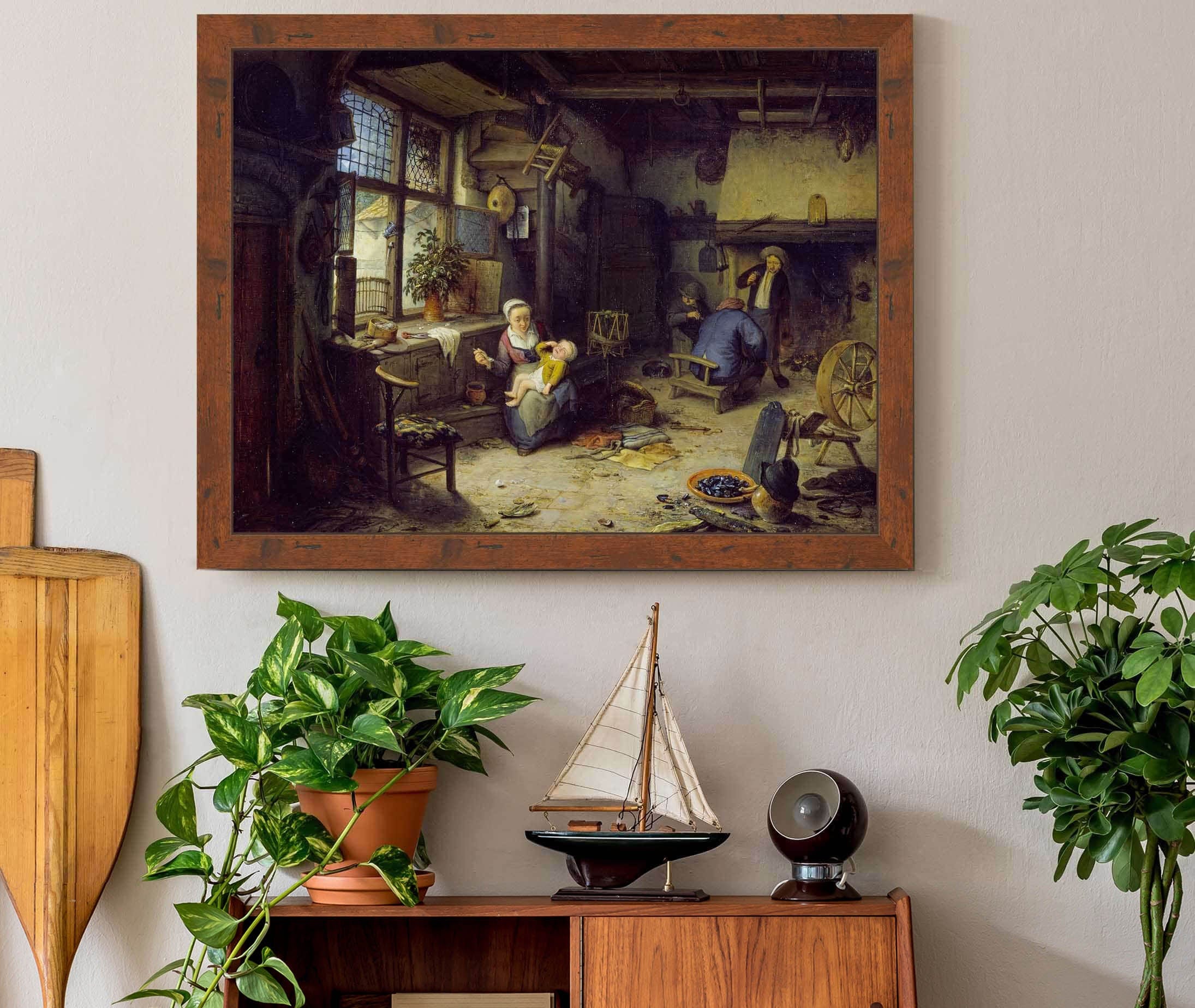 Interior With Peasants by Adriaen Van Ostade