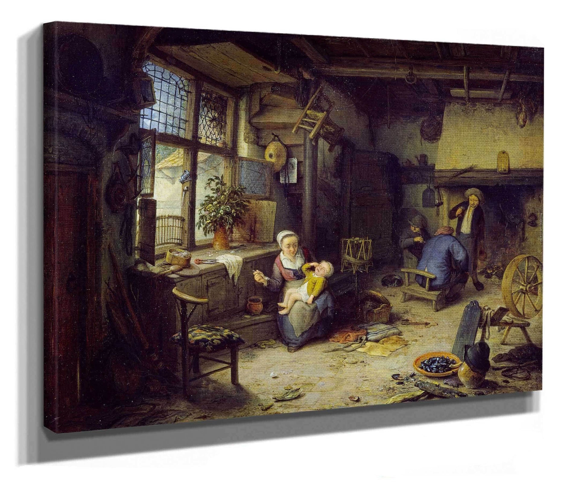 Interior With Peasants by Adriaen Van Ostade