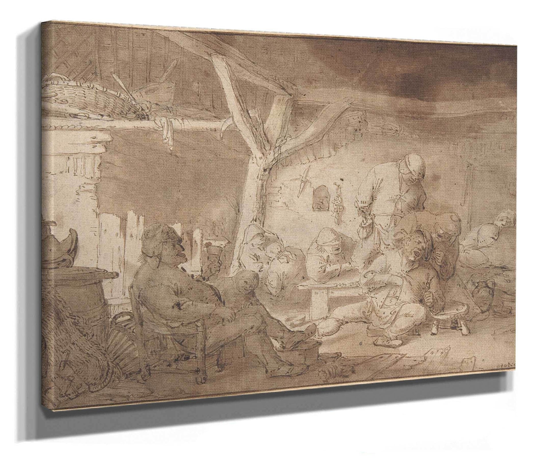Interior With Peasants Th Century by Adriaen Van Ostade