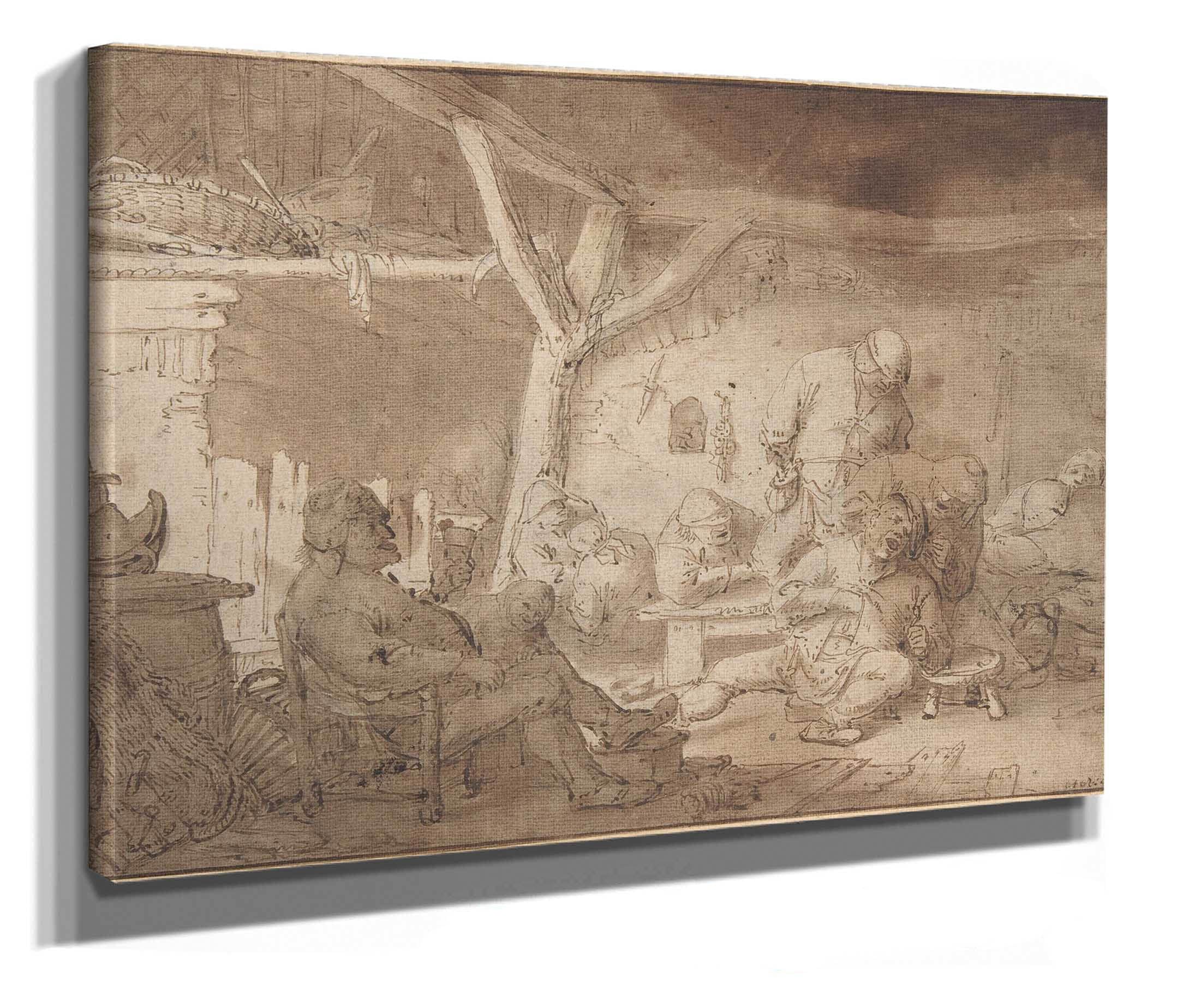Interior With Peasants Th Century by Adriaen Van Ostade