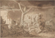 Interior With Peasants Th Century by Adriaen Van Ostade