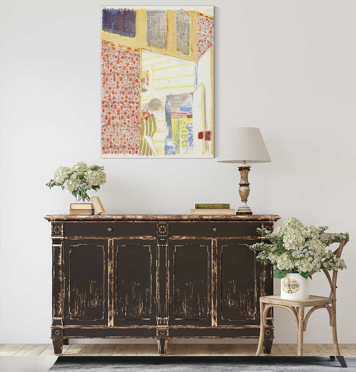 Interior With Pink Wallpaper Iii by Edouard Vuillard