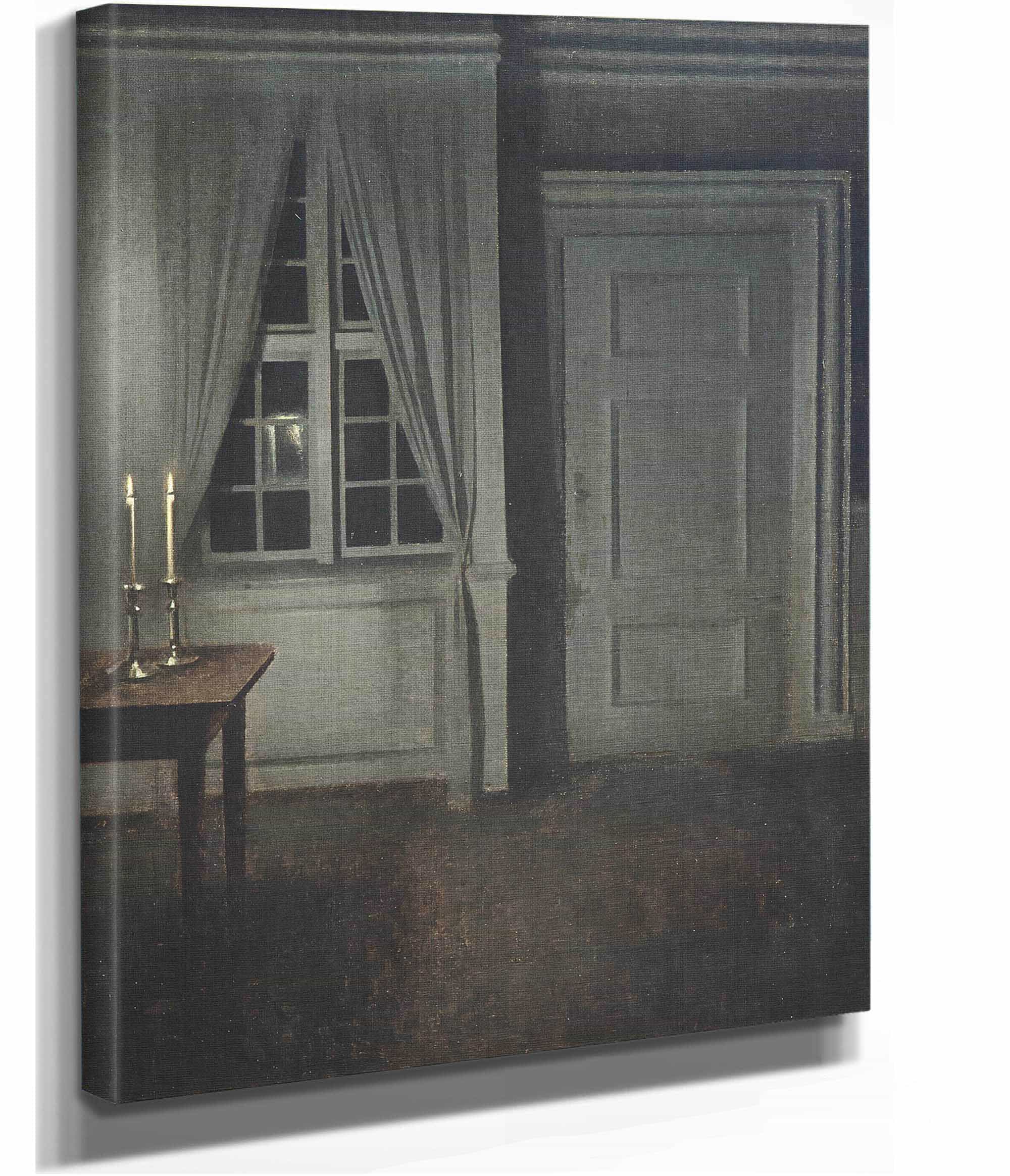 Interior With Two Candles by Vilhelm Hammershoi