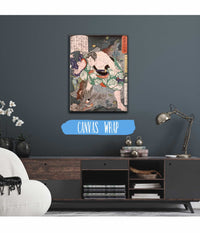 Inuta Kobungo Yasuyori Killing A Boar by Tsukioka Yoshitoshi