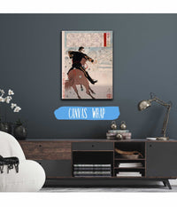 Isobayashi Taii On Horseback At Castle Gate With Falling Stones by Tsukioka Yoshitoshi