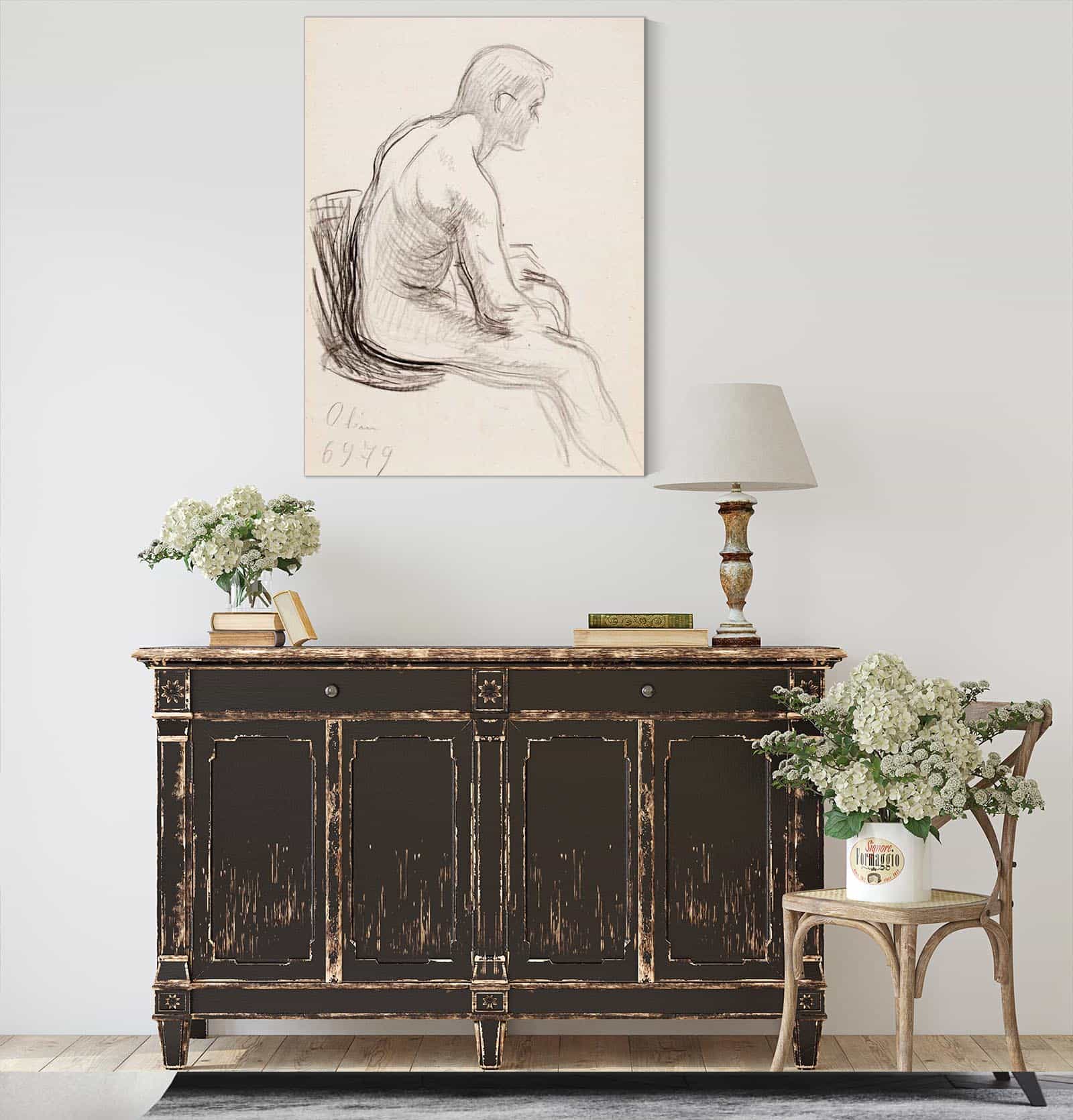 Istuva Alaston Mies  by Magnus Enckell