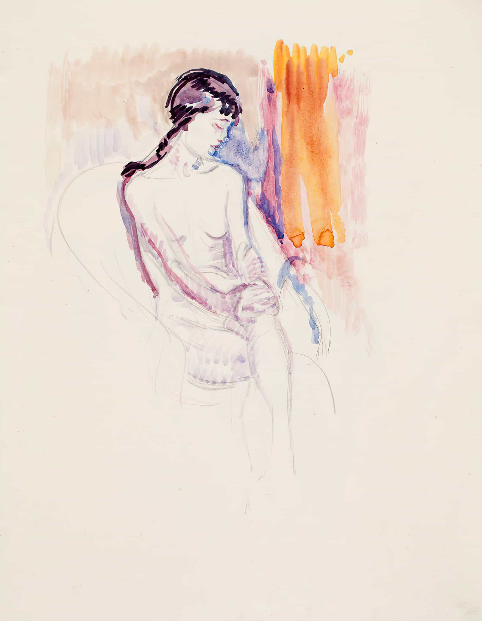 Istuva Malli Luonnos  by Magnus Enckell