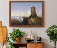 Italian Coast Scene With Ruined Tower by Thomas Cole