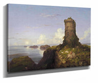 Italian Coast Scene With Ruined Tower by Thomas Cole