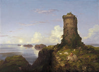 Italian Coast Scene With Ruined Tower by Thomas Cole